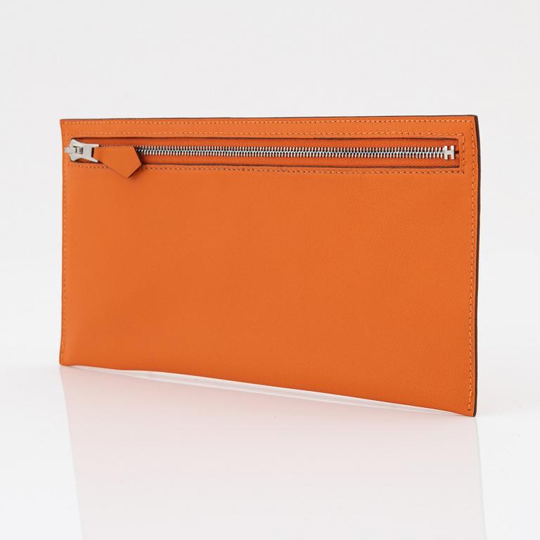 Hermès, A orange Veau Gulliver 'Divers (agendas) Trousse Zipp' pencil case, 2003.