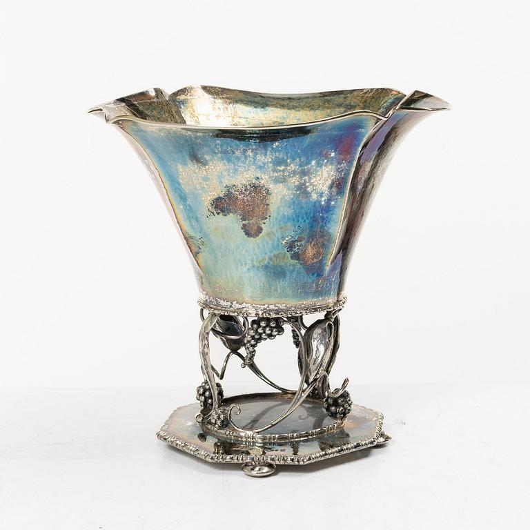 JE Skreij, bowl on foot, silver, Falun 1929.