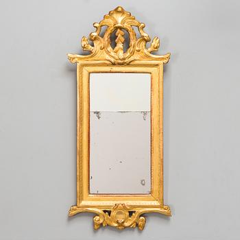 A Gustavian mirror signed Johan Åkerblad (IÅ) and Stockholm's hallmark indistinct 1772?.