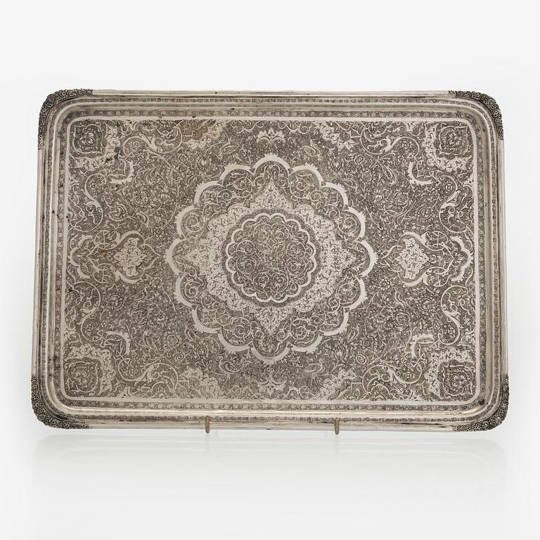 A 5-piece Persian tea service, first half of the 20th century.