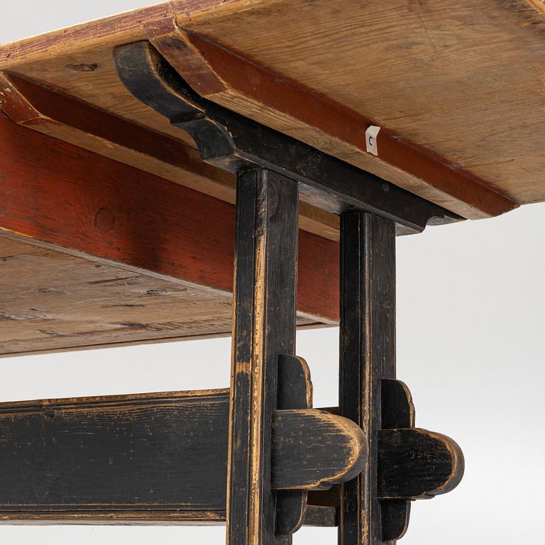 Bockbord med låda, allmoge, 17/1800-tal.