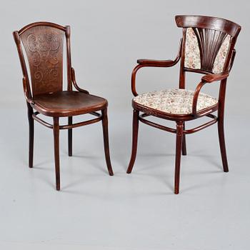 STOLAR, 2 st, delvis Thonet, Mellaneuropa, 1900-talets första hälft.