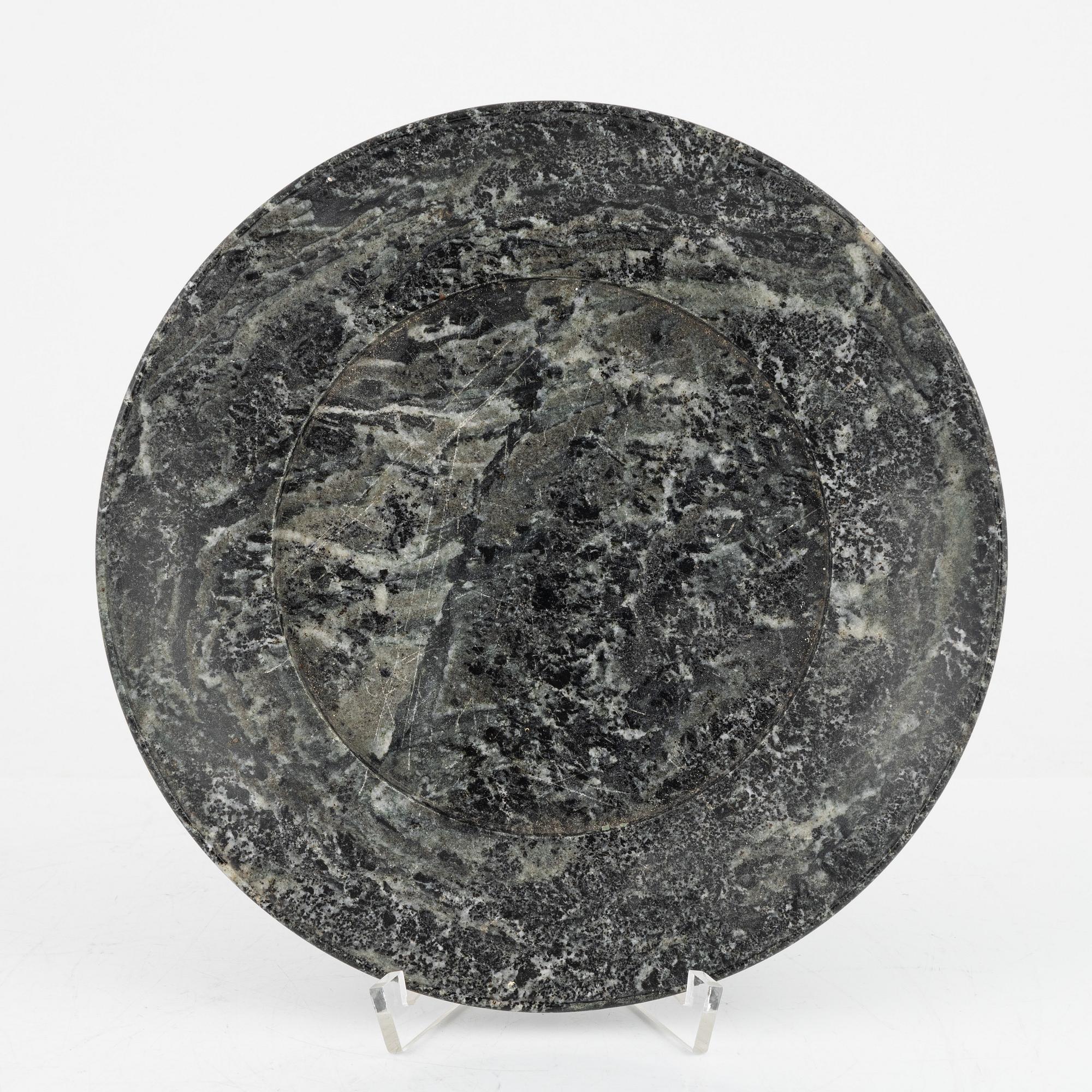 A marble plate, 19/20th century.