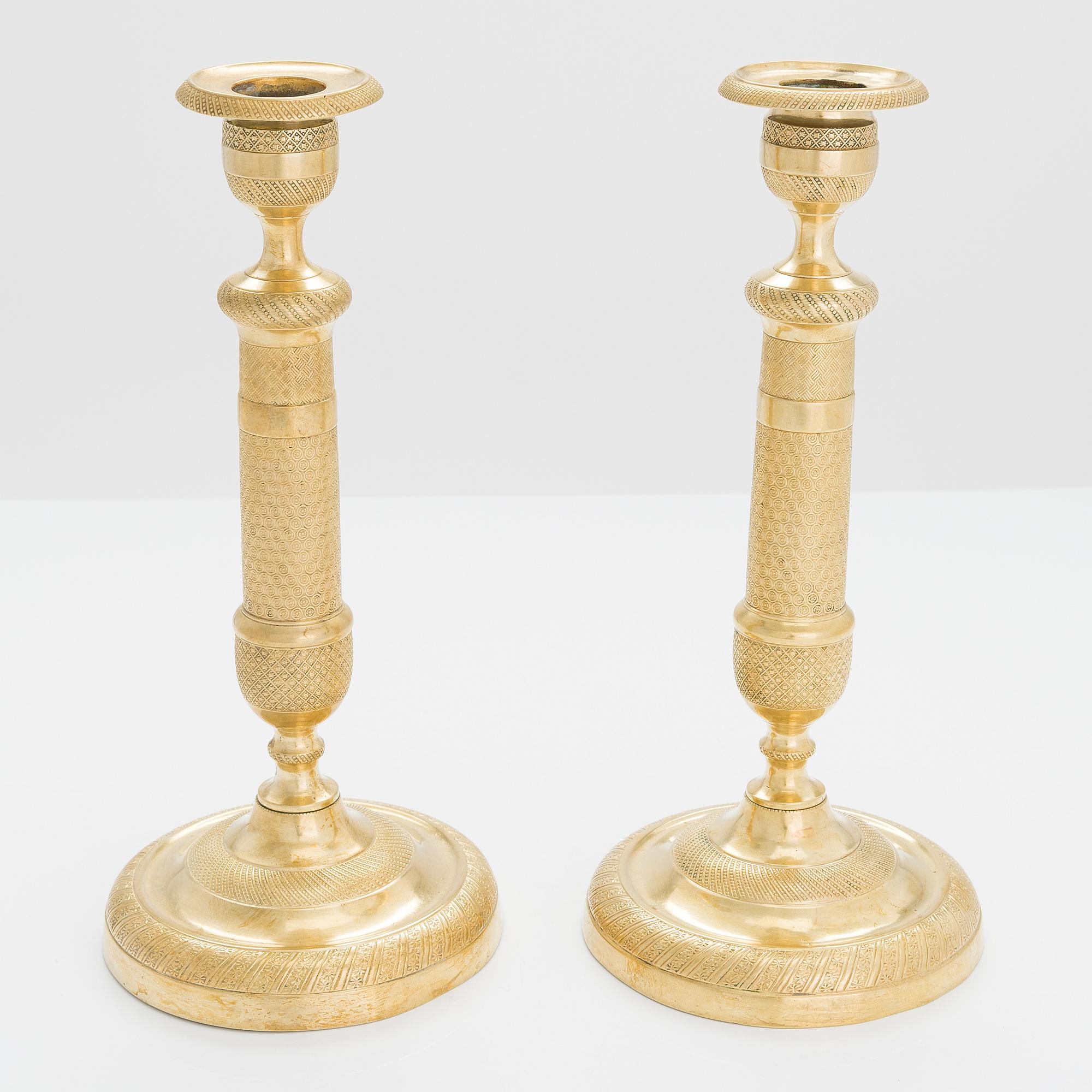 Ljusstakar, ett par, empire, Frankrike, tidigt 1800-tal.