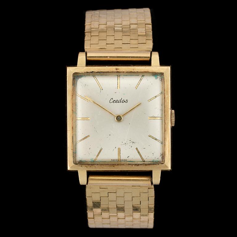 ARMBANDSUR, Credos, 18K guld, ca 1960-70-tal. Total vikt ca 52,5g.