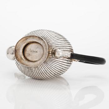 A Late-Empire silver teapot, maker's mark of Carl Petter Norlin, Malmö 1830.