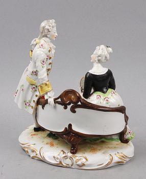 FIGURIN, porslin, rokokostil, Tyskland, 1900-tal.