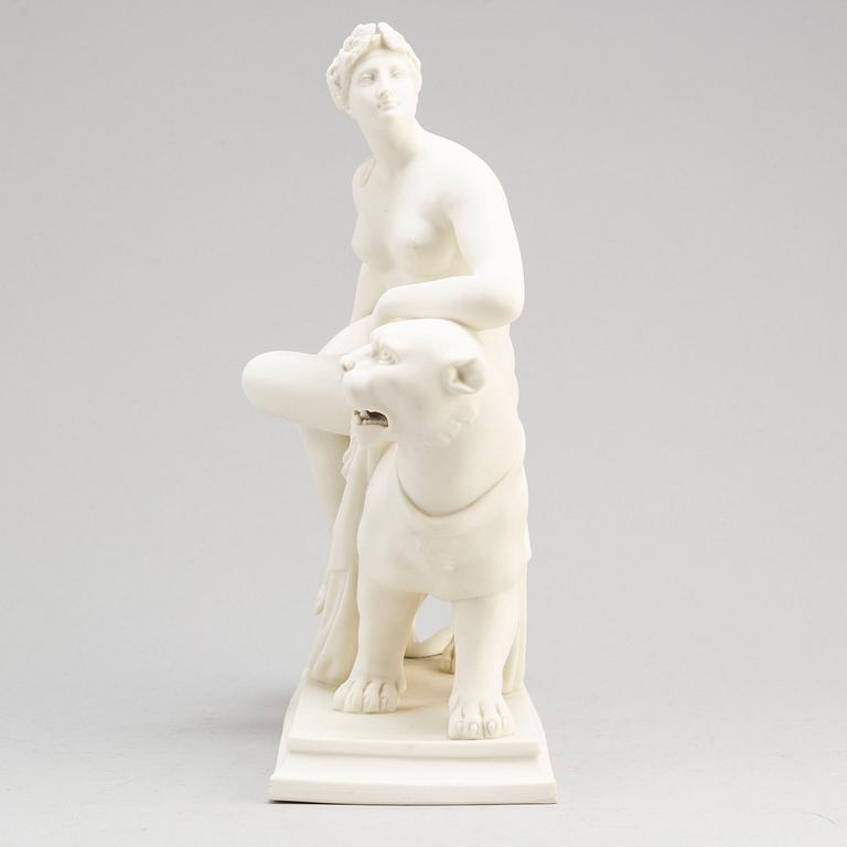 A parian figural group model of Ariadne and the Panther, after Johann Heinrich von Dannecke, Gustavsberg, Sweden.