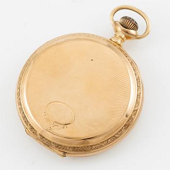 American Waltham Watch Co, pocket watch, 14K gold, 49 mm.
