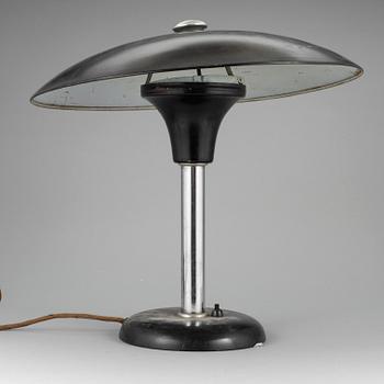 A black and crome table light, Germany 1930s.