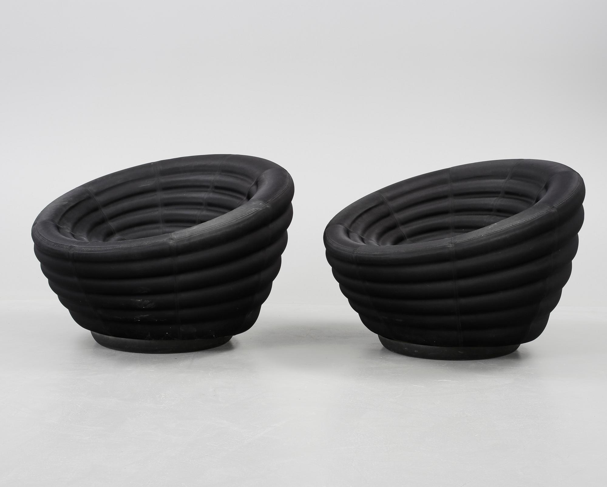 FÅTÖLJER, ett par, "Blow", Johannes Foersom & Peter Hiort-Lorenzen för Hay, Danmark, 2000-tal.
