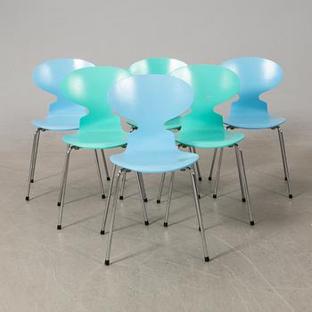 Arne Jacobsen, stolar 6 st, "Myran", Fritz Hansen, 1993.