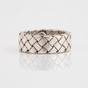 BOTTEGA VENETA, a sterling silver ring and bracelet, Italy.