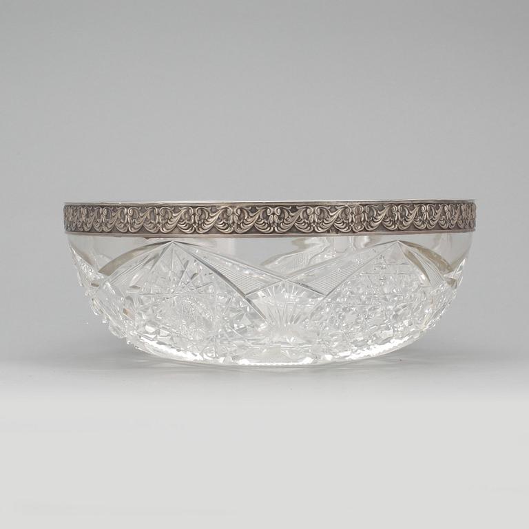 SKÅL, glas, silver, Ryssland 1908-18.