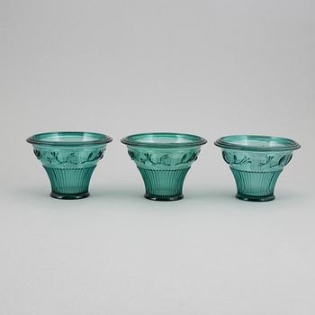Simon Gate, 3 vases, Orrefors c. 1930.