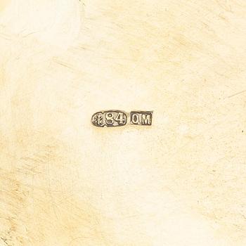 A Russian silver and cut-glass decanter, mark of Otto Maxelius, St. Petersburg around 1890.