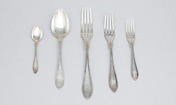BESTICK, 52 delar, silver, Svenskt spets, GAB, Stockholm, 1920-40-tal. Vikt ca 1568g.