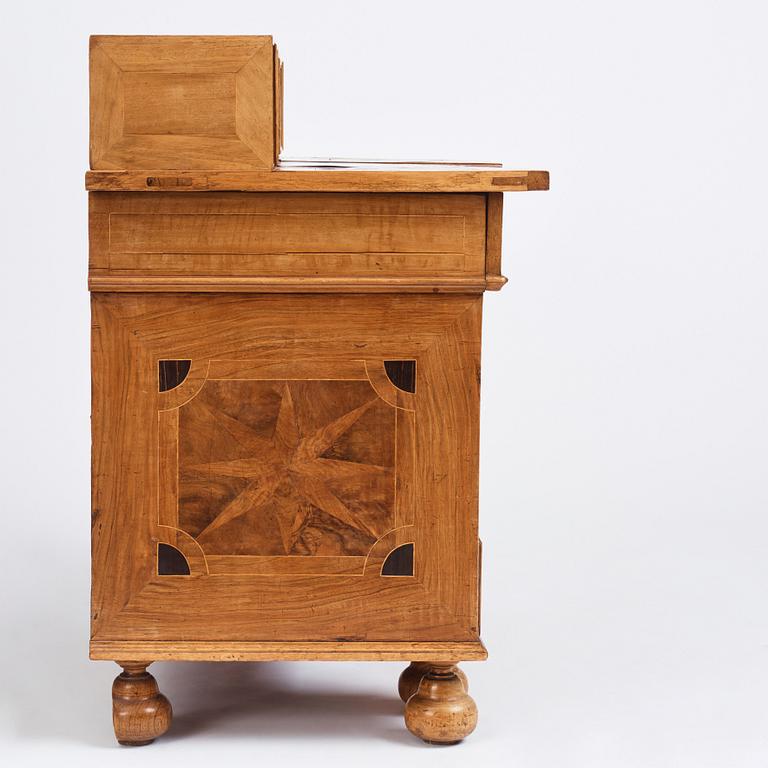 A Swedish Baroque 'knee-hole' writing desk, first part of the 18th century.