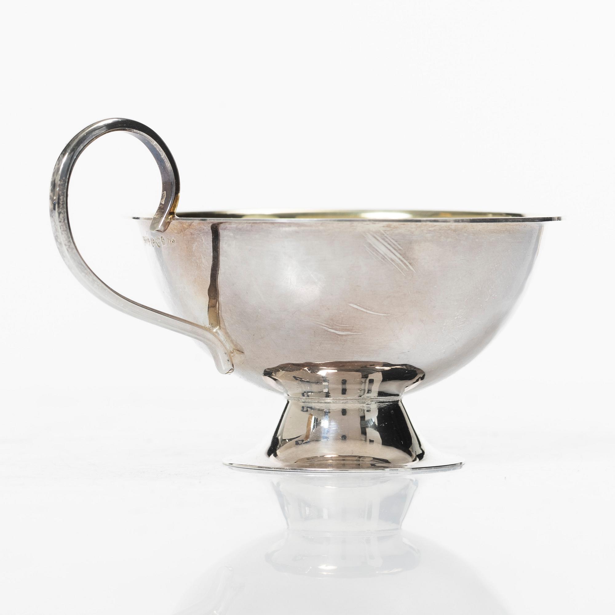 A set of six silver punsch mugs, Gundefeldt & Falk Silverware, 1961.