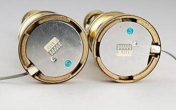 BORDSLAMPOR, 1 par, mässing, Boréns, 1960-/70-tal.