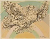 Pablo Picasso, "Colombe volant (À l'arc-en-ciel)".