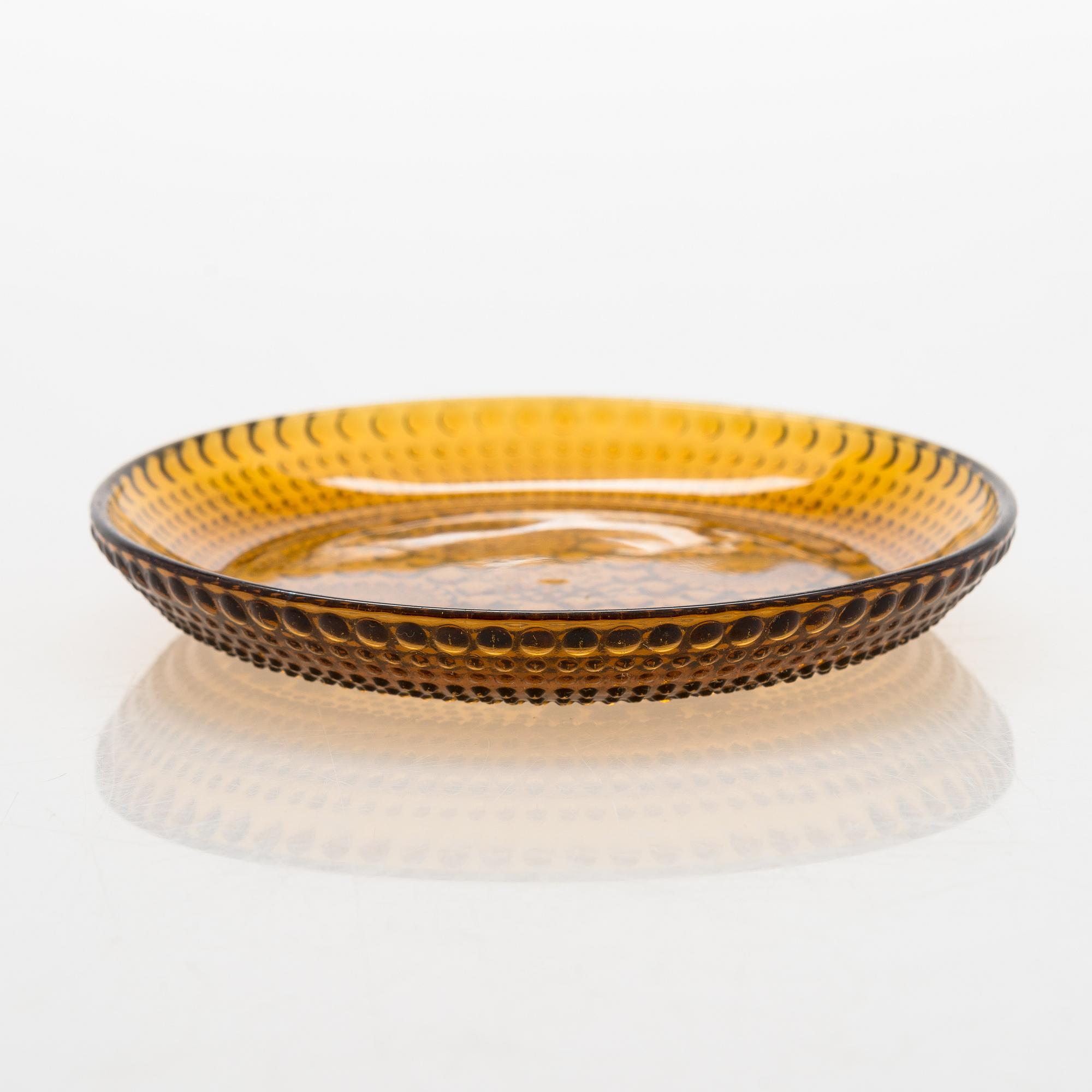 Nanny Still, servisdelar, 19 st, glas, "Grapponia", Riihimäen Lasi, Finland. Serien formgiven 1968.