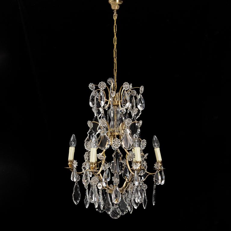 A Rococo style chandelier, mid 20th Century.