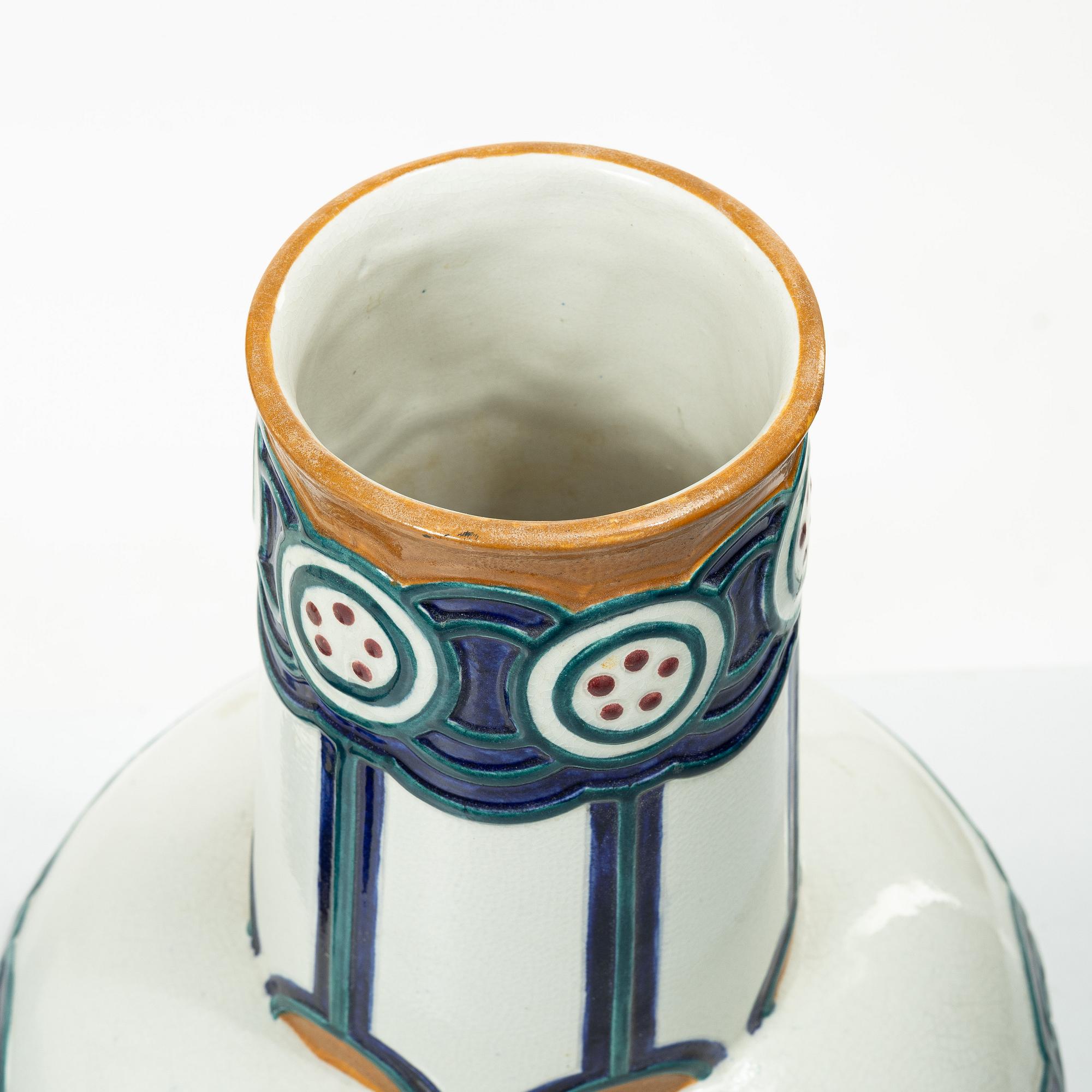 Alf Wallander, Vases, a pair, Art Nouveau, Rörstrand, early 20th century.