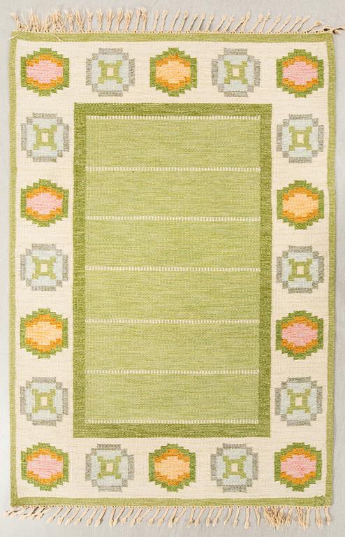 Ingegerd Silow, Matta rölakan signerad ca 203x139 cm.