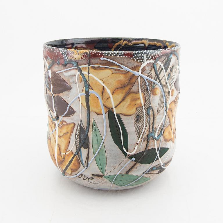 Eva Bengtsson, a signed vase/bowl "Yes please" own workshop.