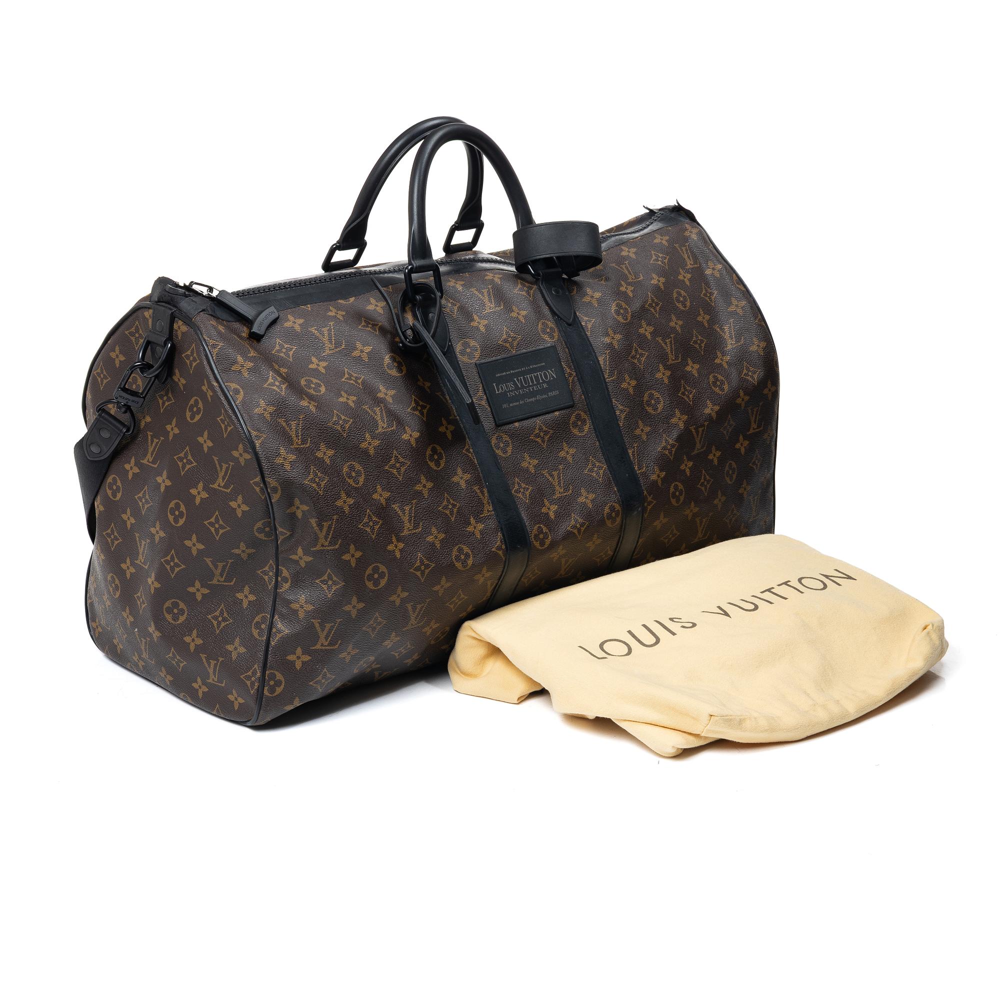 Louis Vuitton, weekender bag, “Macassar Waterproof Keepall 60 Bandoulière”.