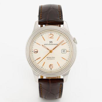 Sjöö Sandström, Royal Steel Classic II, wristwatch, 41 mm.