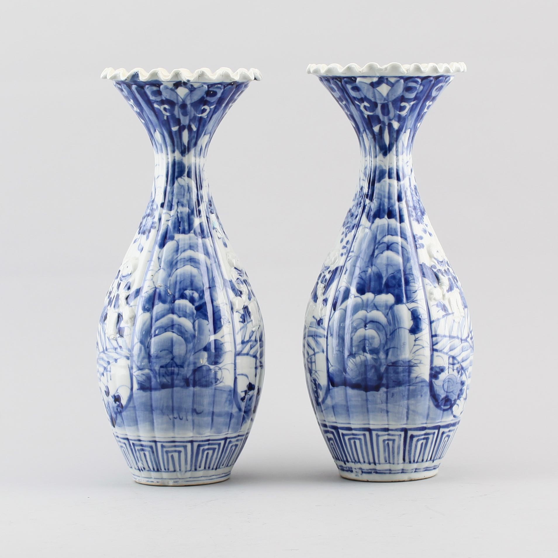 VASER, 1 par, porslin, Japan, 1900-tal.
