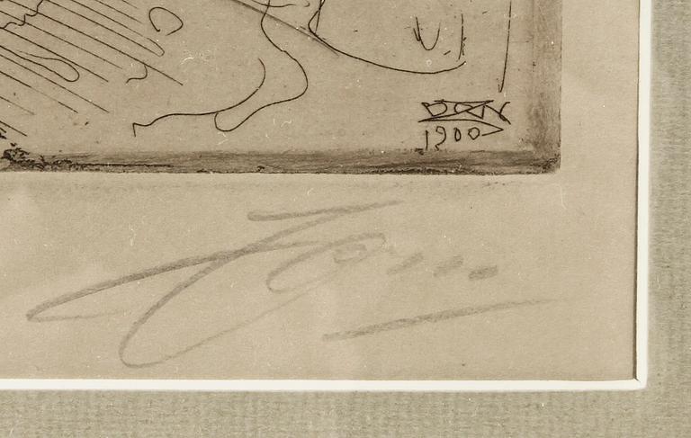 ANDERS ZORN, etsning, sign, utförd 1900.