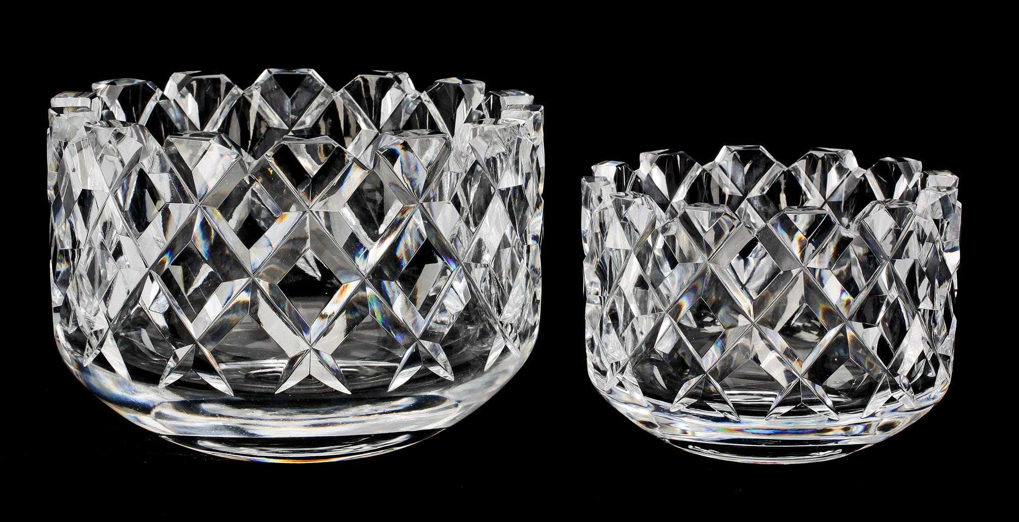 SKÅLAR, 2st, glas, Sofiero, Gunnar Cyrén, Orrefors, 1900-talets andra hälft.