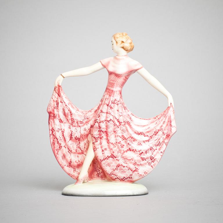 FIGURIN, porslin, Goldscheider, Wien, Österrike. 1930-tal.