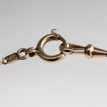 KLOCKKED, 14K guld, 1900-talets mitt. Vikt 10,9 g.