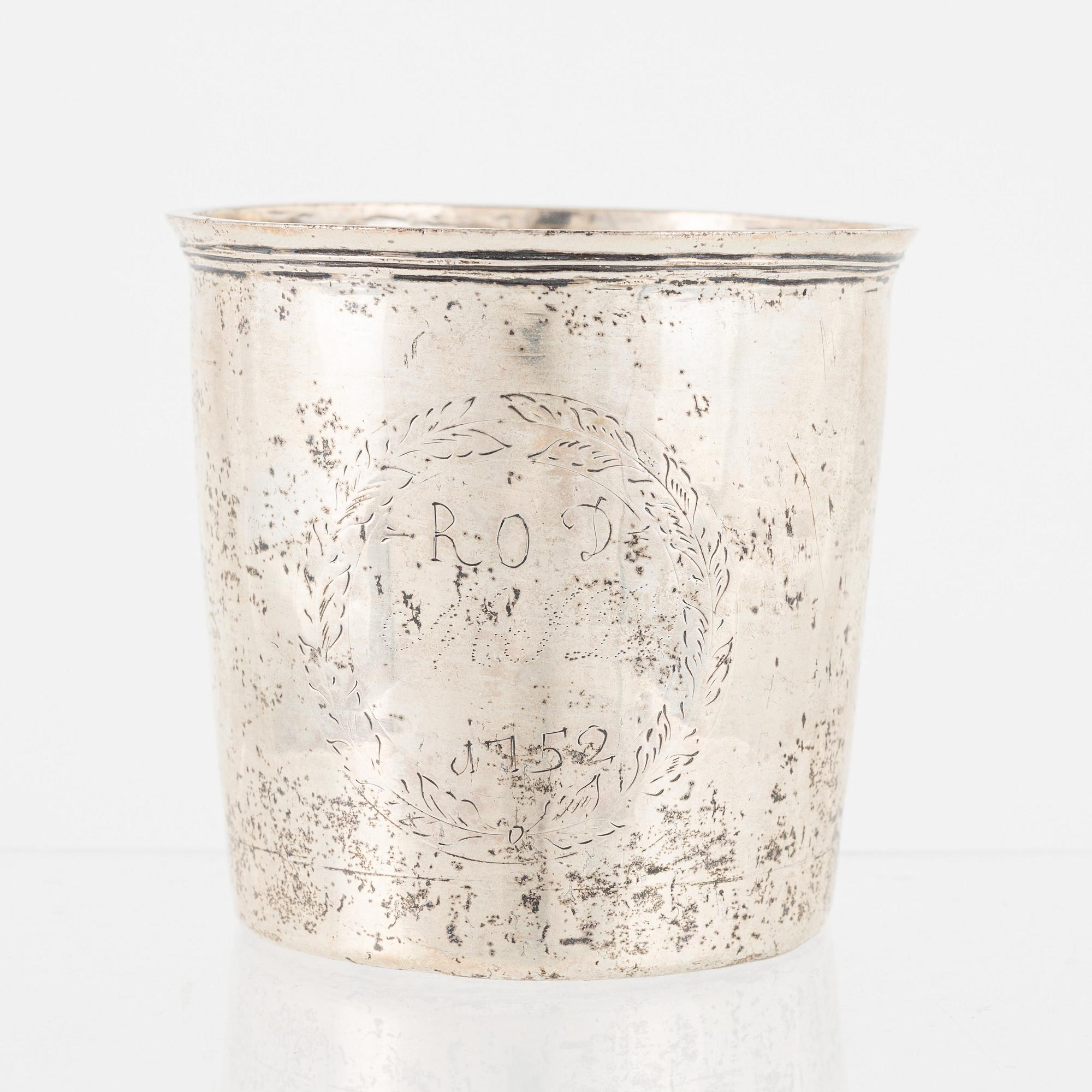 An 18th Century Silver Beaker.