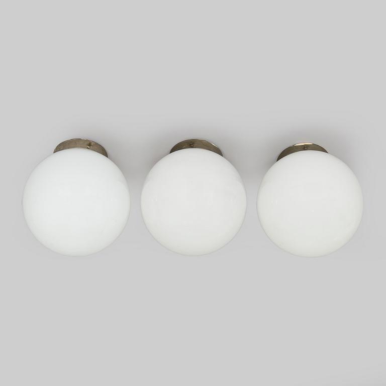 Paavo Tynell, a set of three 1930s ceiling lamps '2008' for Taito Oy.