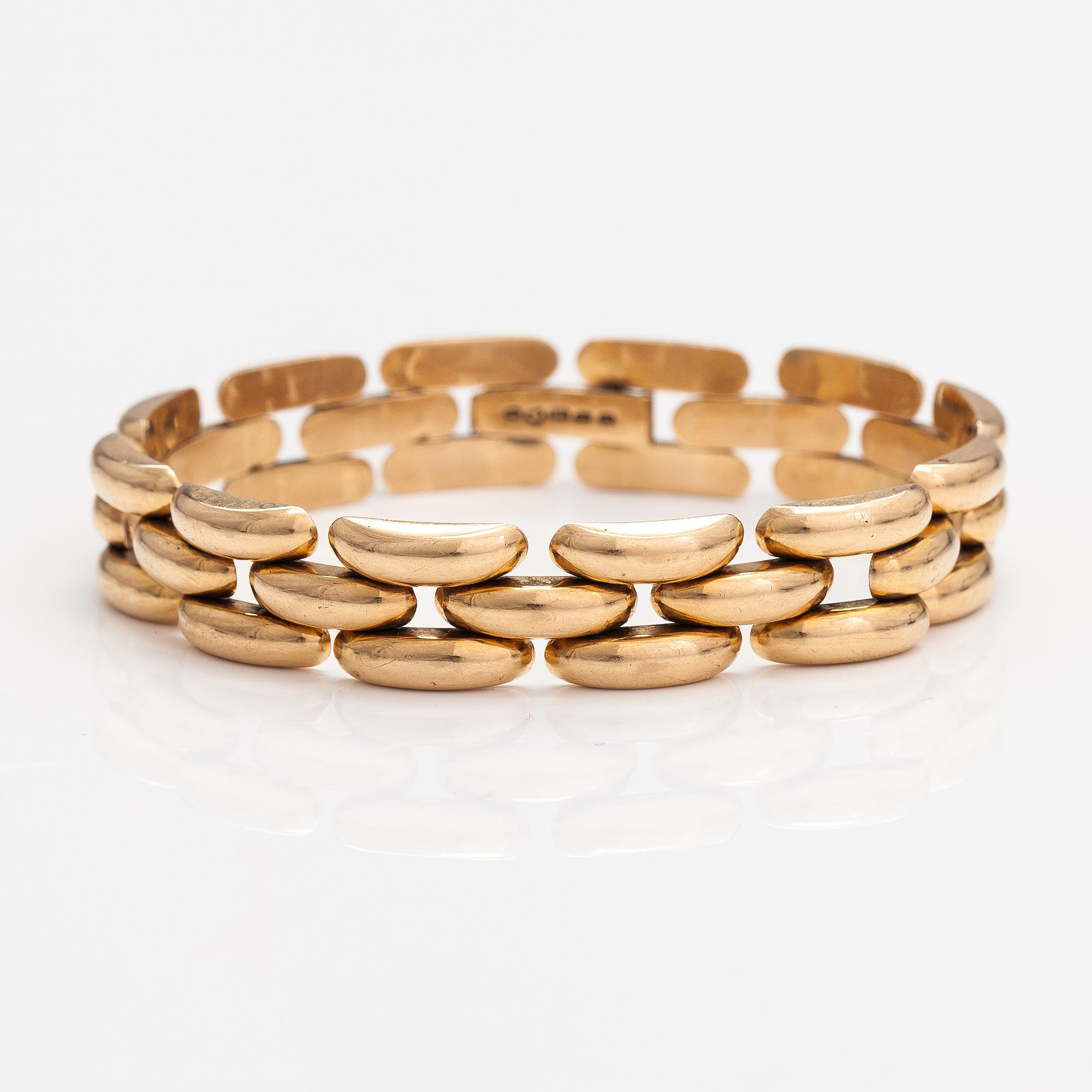 A 14K gold bracelet. Kultateollisuus, Turku 1958.
