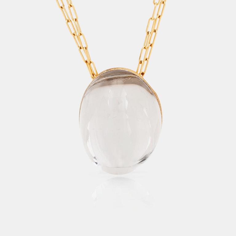 A necklace, H.Stern "The golden stones collection", with a cabochon-cut rock crystal.