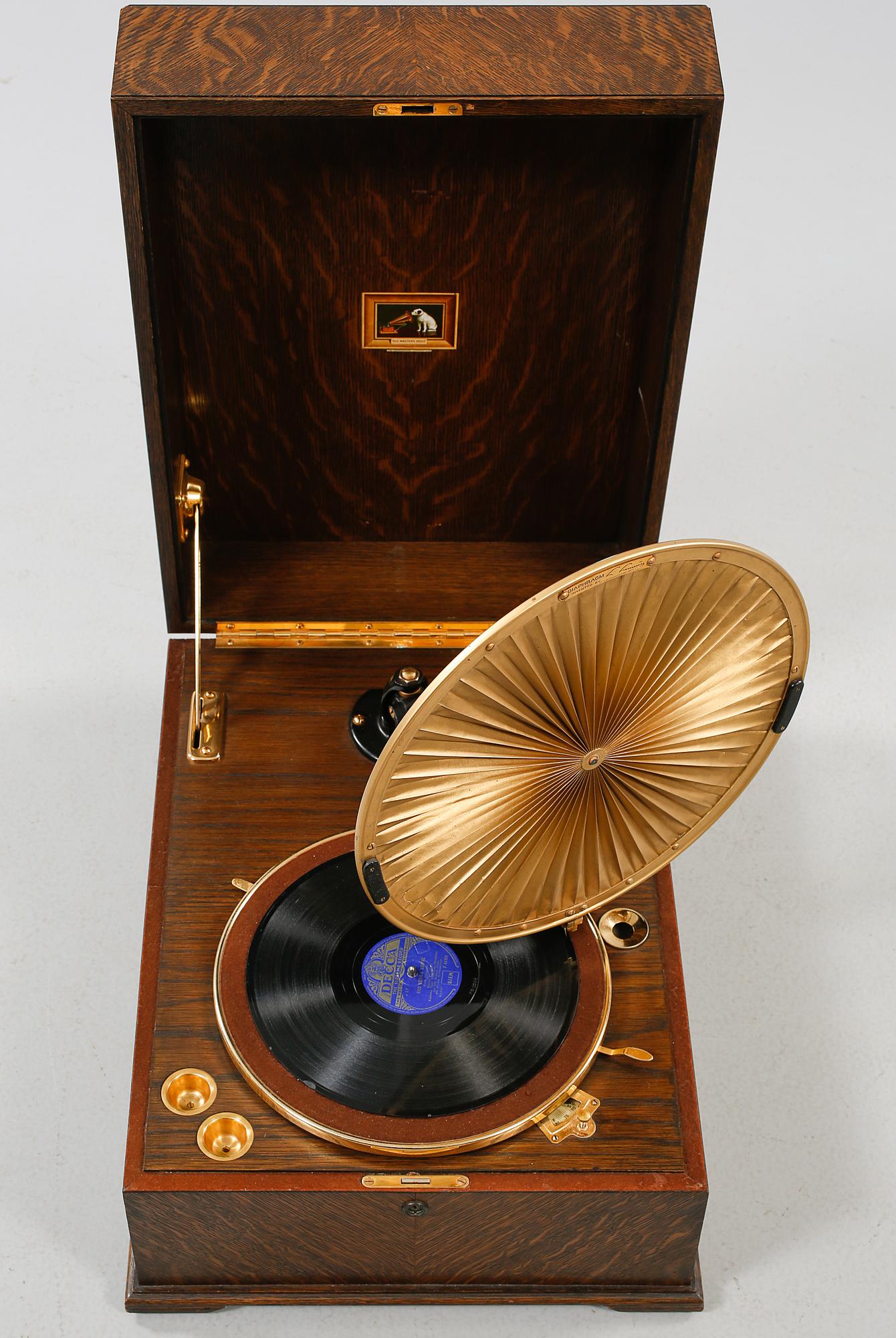 GRAMMOFON, "HMV Model 460 Lumiere", The Gramophone Company Ltd, 1900-talets första hälft.