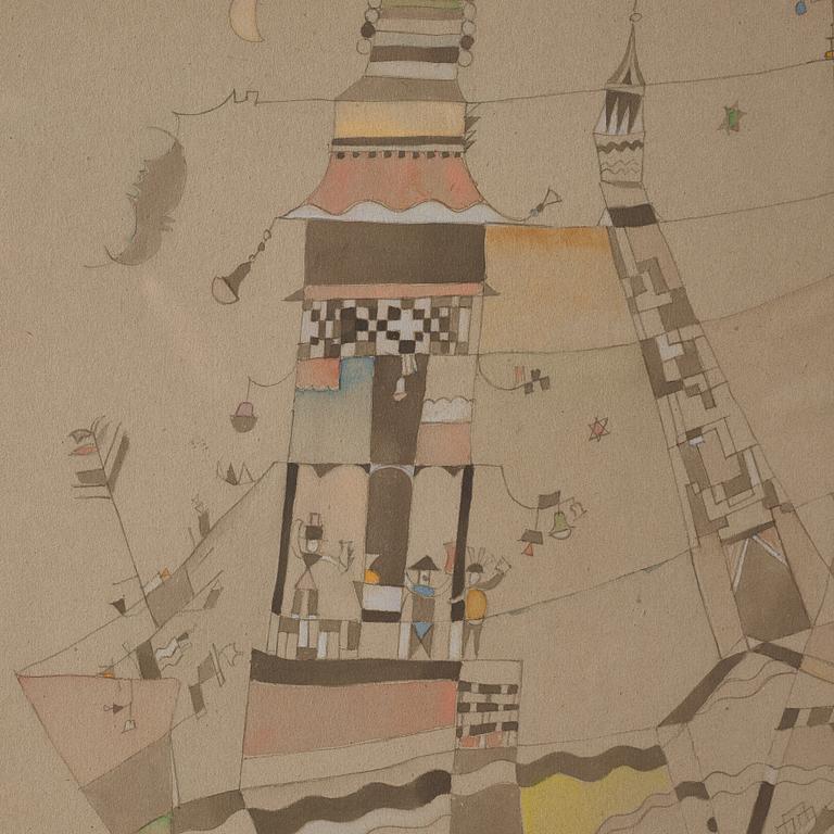 Eric Grate, Akvarell på papper, Signerad och daterad Eric Grate 1923.