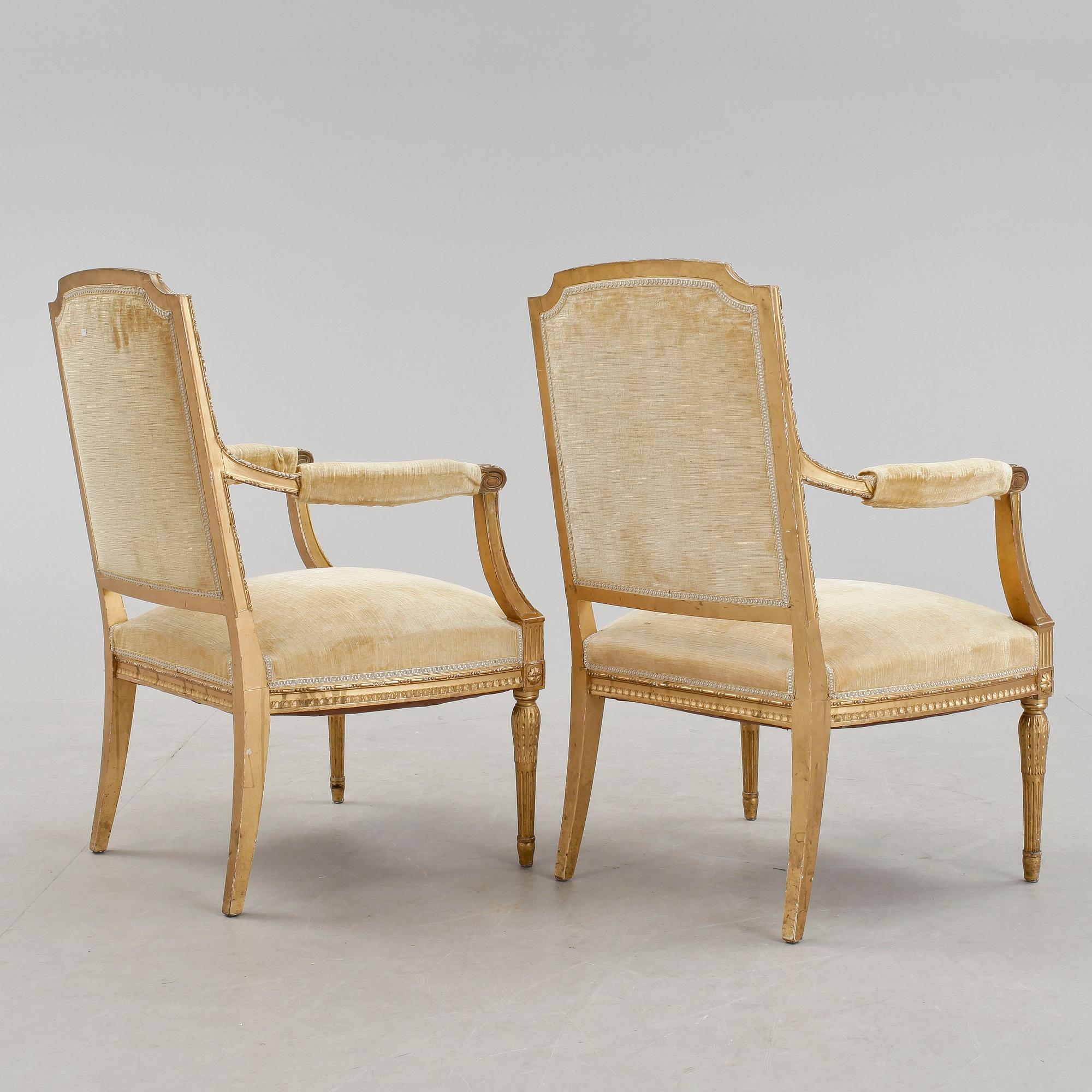SALONGSMÖBEL, 5 delar. Louis XVI-stil.