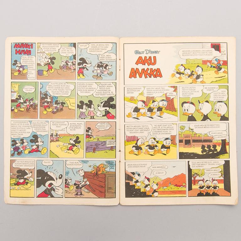 A Finnish Donald Duck Comic Book "Aku Ankka" N:o 12 Joulukuu 1952, Walt Disney.