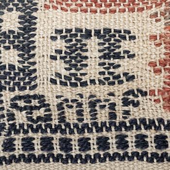 Märta Måås-Fjetterström,  a textile, "Lövendal", flat weave, ca 37 x 38 cm, signed AB MMF.