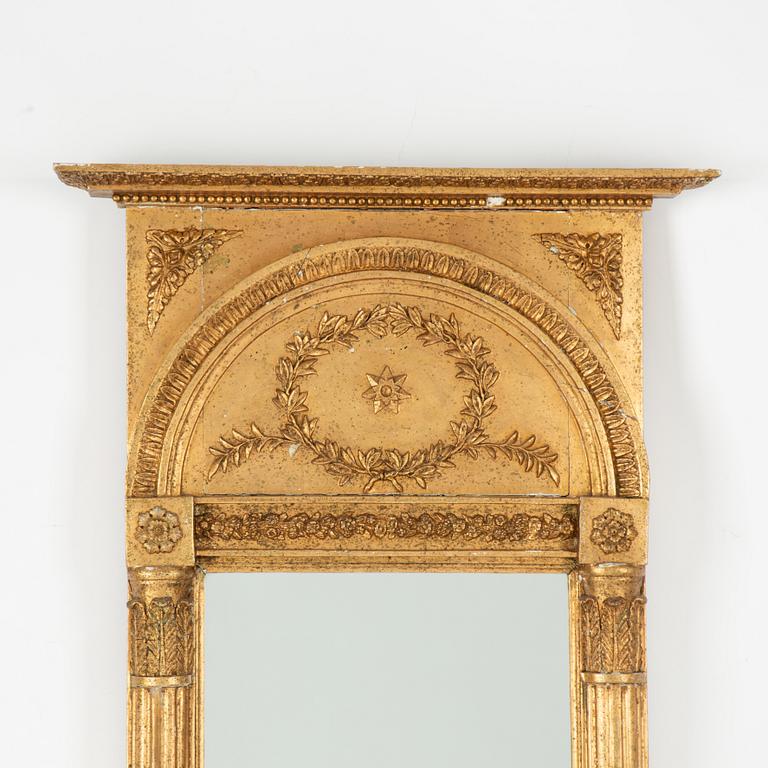 A late Gustavian mirror, Sweden, early 19th century.