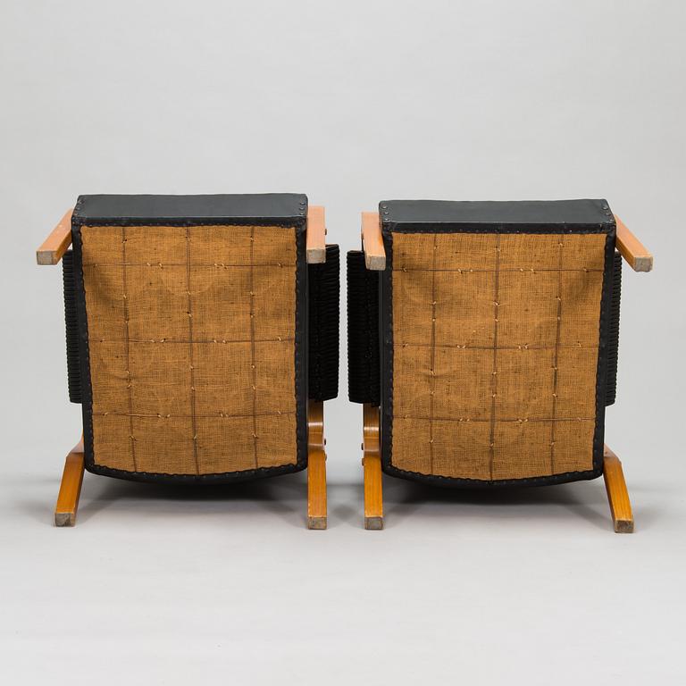 Alvar Aalto, a pair of mid-20th century '47' armchairs for, O.Y. Huonekalu- ja Rakennustyötehdas A.B.