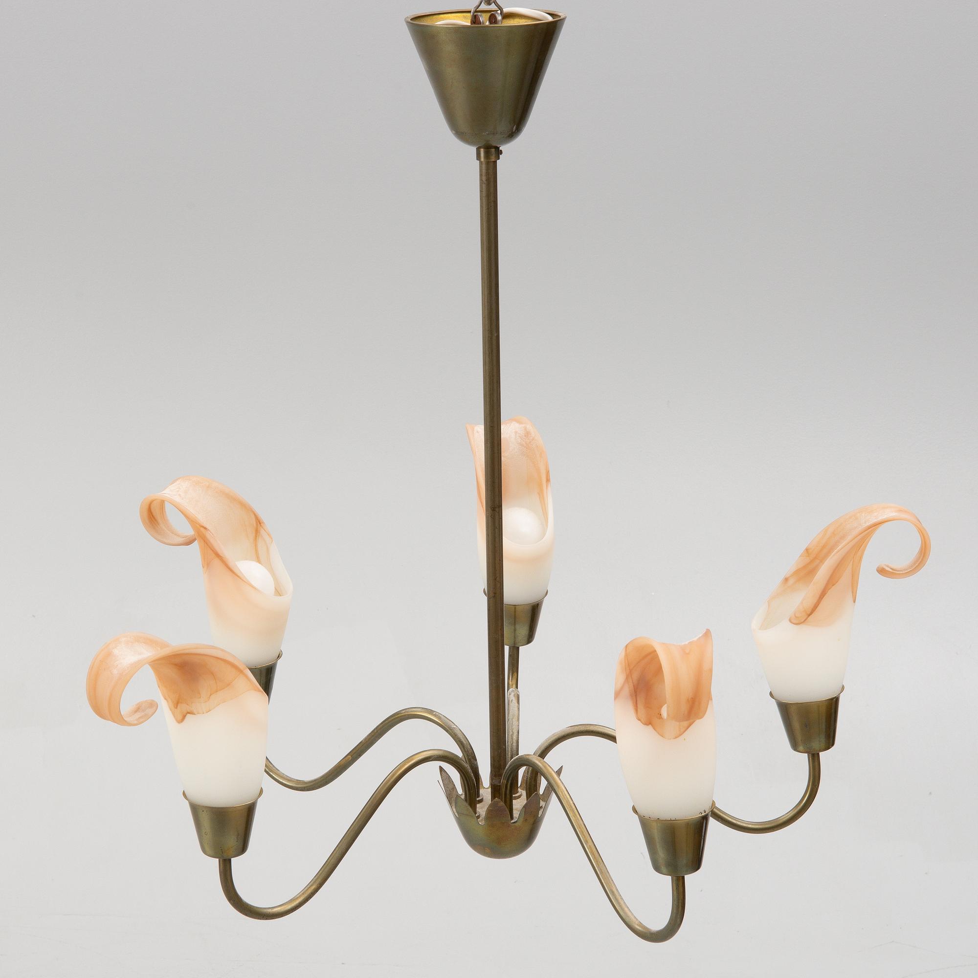 A Swedish Modern ceiling lamp, 1940s/50s.