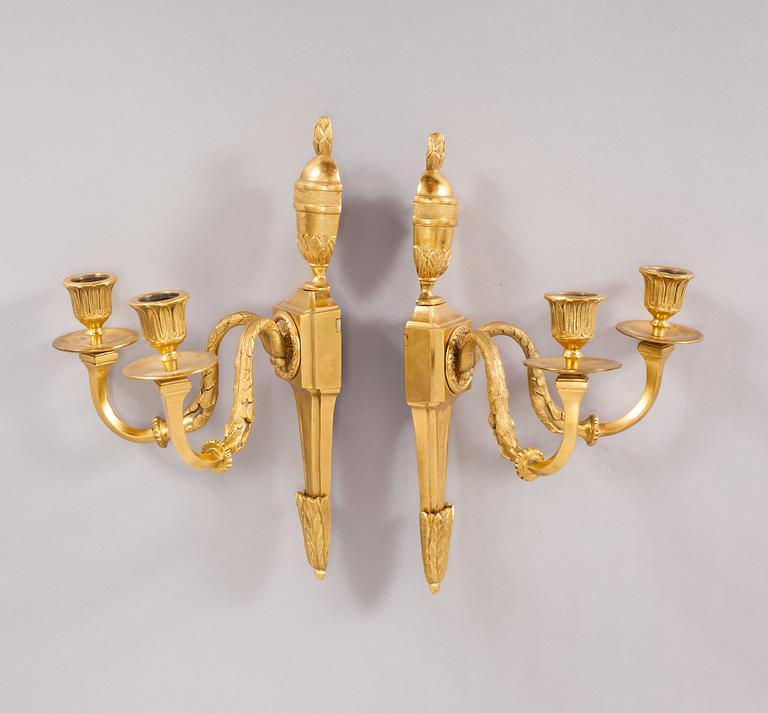 A PAIR OF WALL CANDELABRAS.